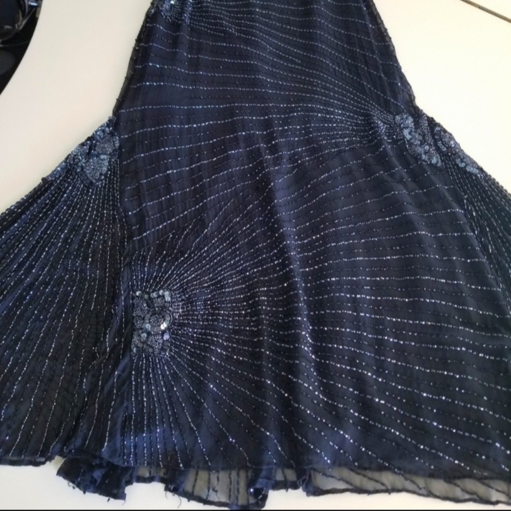 Oleg Cassini Vintage Black Beaded Sequin Dress - Picture 7 of 16